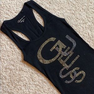 Guess tank top with rhinestone logo size S